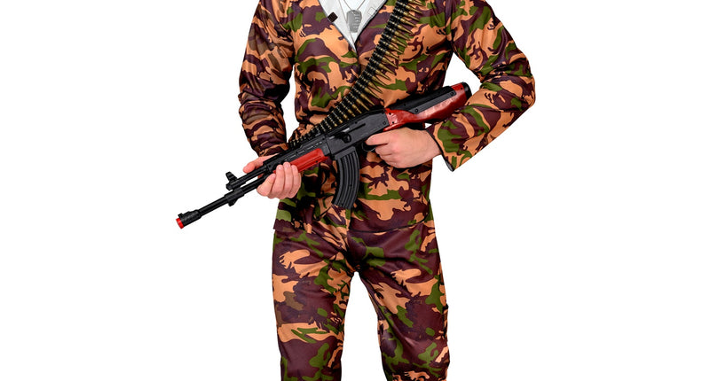 Legerpak Special force Glen kind met camouflagejas, broek, riem en hoofdband voor carnaval
