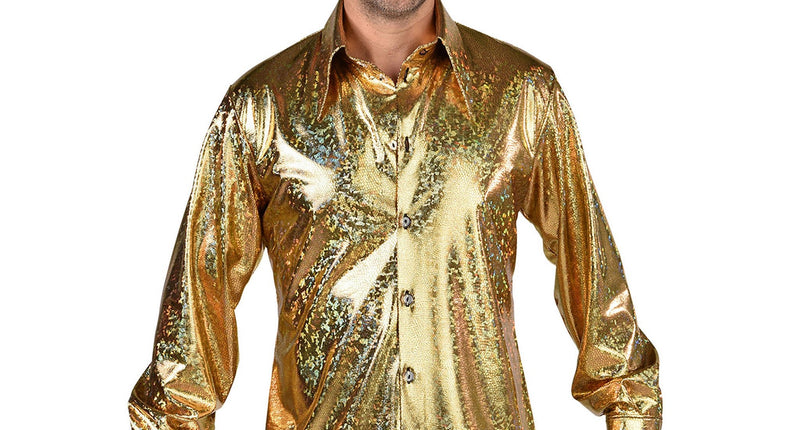 Magic by Freddy's Overhemd holografisch goud heren