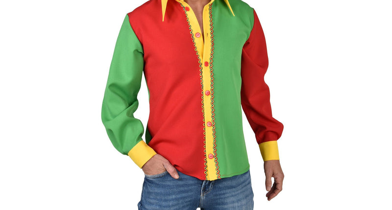 Magic by Freddy's Rood geel groen overhemd blouse heren