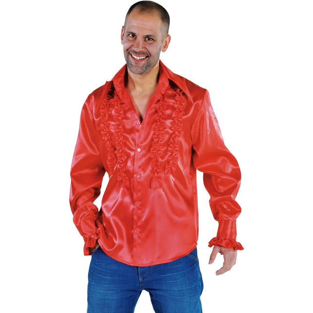 Magic by Freddy's Ruche blouse overhemd rood heren