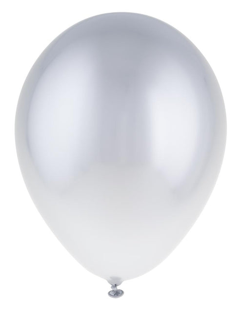 Metallic zilveren latexballon van 12 inch met glanzende afwerking, uit de set van twaalf