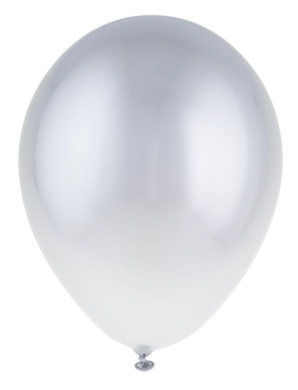 Metallic zilveren latexballon van 12 inch met glanzende afwerking, uit de set van twaalf