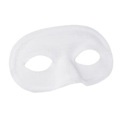Oogmasker Basic wit los gefotografeerd, stoffen halfmasker met amandelvormige oogopeningen