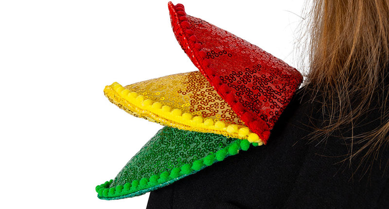 PartyXplosion Epauletten rood geel groen pailletten