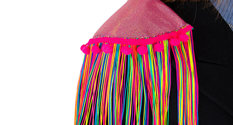 PartyXplosion Epauletten shiny pink neon franjes