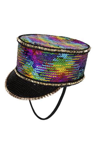 PartyXplosion Kolbak fanfare hoed Pailletten multicolor