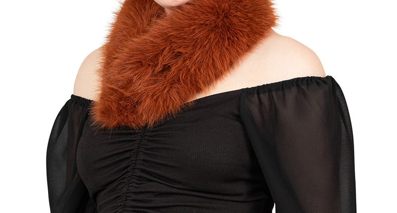 PartyXplosion Nep bont sjaal caramel met clip