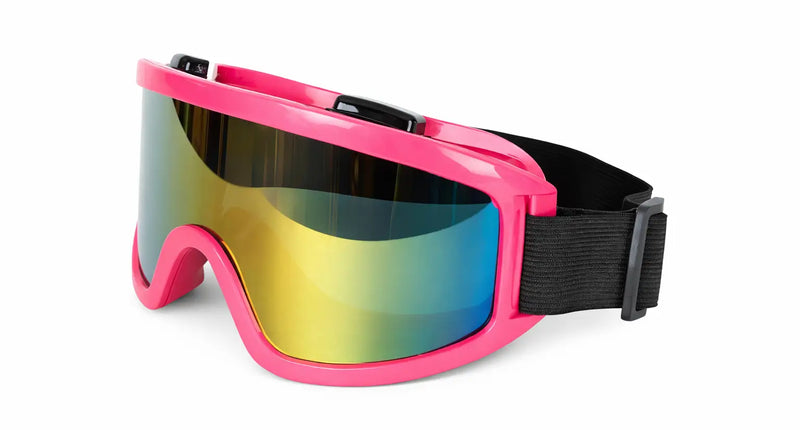 PartyXplosion Skibril roze jaren 80 neon UV-bescherming