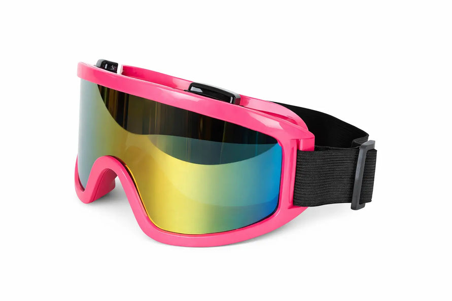 PartyXplosion Skibril roze jaren 80 neon UV-bescherming
