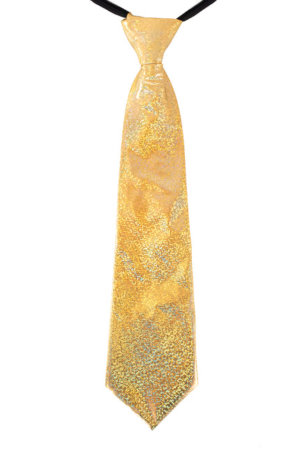 PartyXplosion Stropdas glitter goud hologram