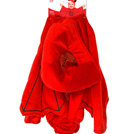 Pluche duivel kostuum Milan kind in verpakking met jumpsuit en hoofddeksel