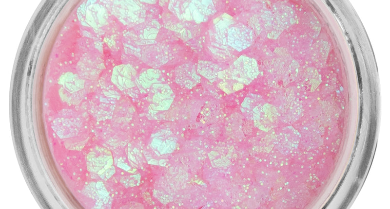 PXP chunky glitter crème roze roomijs kameleon in open potje met zeshoekige iriserende glitters