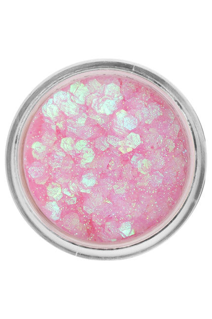 PXP chunky glitter crème roze roomijs kameleon in open potje met zeshoekige iriserende glitters