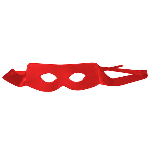 Rood oogmasker met uitgesneden ooggaten en lange bindlinten