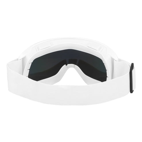 Skibril wit unisex achterzijde met binnenrand van het montuur en doorlopende band