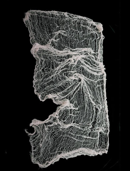 Spoken doek deco doek wit met open gaasweefsel en gerafelde randen voor Halloween