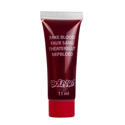 Tube nepbloed 11 ml met rode schroefdop, donkerrood kunstbloed voor huid en kostuum