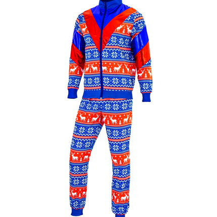Tweedelig kersttrainingspak: jas met rits en broek met elastische boordjes, zonder model