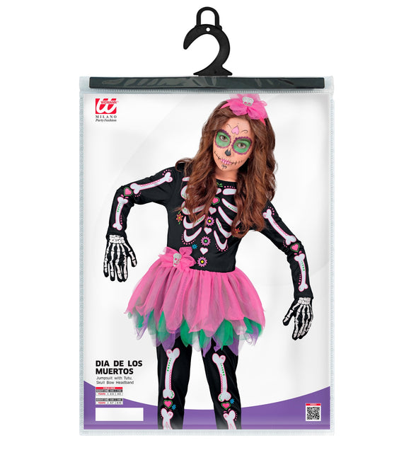 Verpakking skelet kostuum Eva van Widmann met jumpsuit, tutu en hoofdband