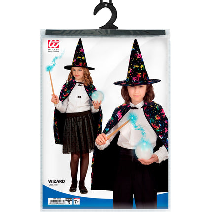 Verpakking Ti-Ta-Tovenaars cape kind met cape en hoed, lengte 70 cm, vanaf 7 jaar