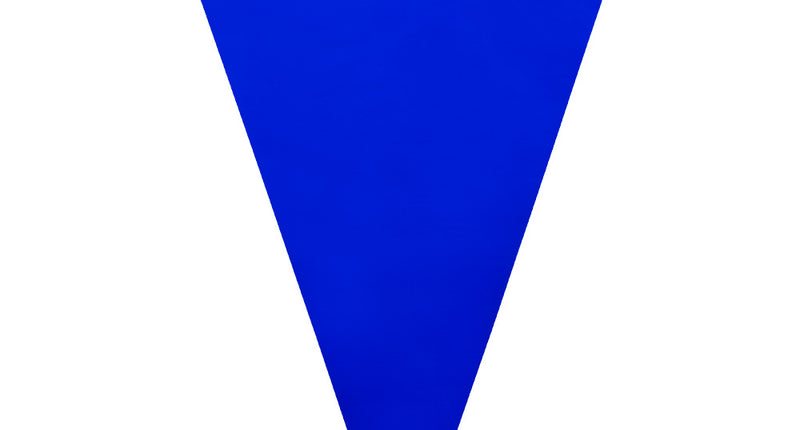 Vlaggenlijn blauw met driehoekig puntvlaggetje van 30 bij 20 cm in effen kobaltblauw kunststof
