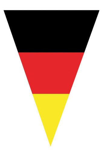 Vlaggenlijn Duitsland met driehoekig vlaggetje in zwart, rood en geel voor Oktoberfest