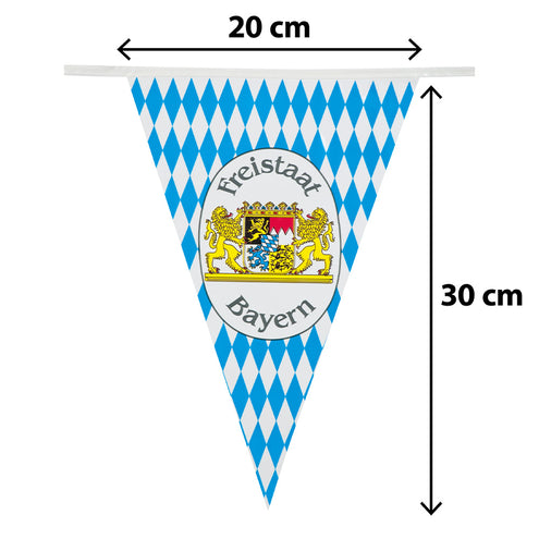Vlaggetje Freistaat Bayern met maataanduiding 20 cm breed en 30 cm hoog