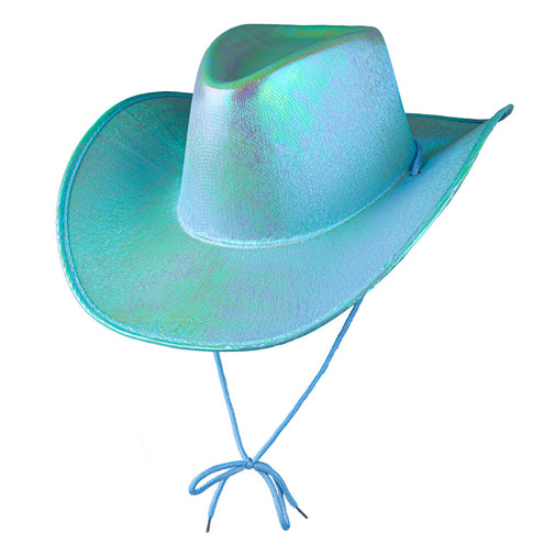 Wicked Costumes Cowboyhoed texaans - Aqua glanzend