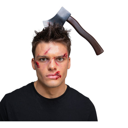Wicked Costumes Diadeem bijl in hoofd