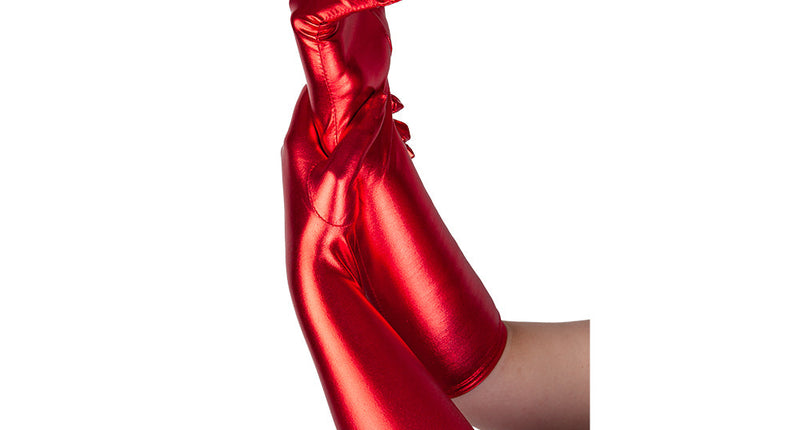 Wicked Costumes Handschoenen lang dames - metallic rood