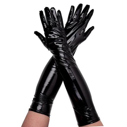 Wicked Costumes Handschoenen lang PVC - zwart