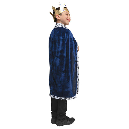 Wicked Costumes Koningsmantel kinderen met Kroon blauw