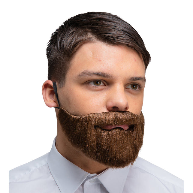 Wicked Costumes Luxe realistische baard - Bruin