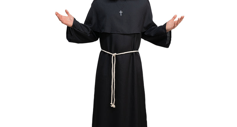 Wicked Costumes Monnik kostuum zwart middeleeuws