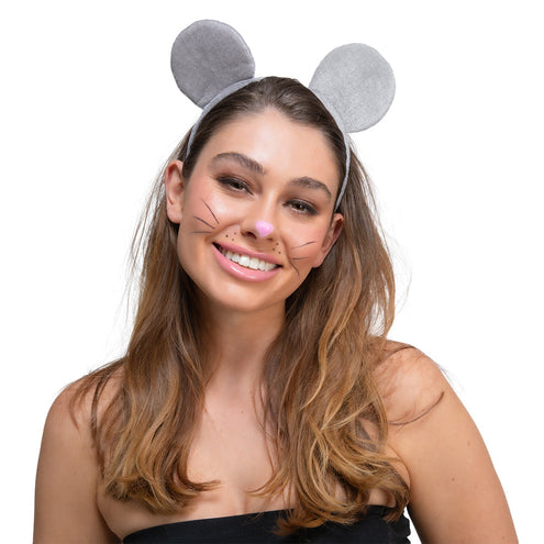 Wicked Costumes Muis Oren grijs Velours