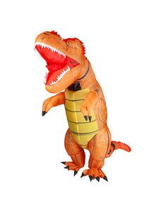 Wicked Costumes Opblaasbare Dinosaurus - bruin/ oranje