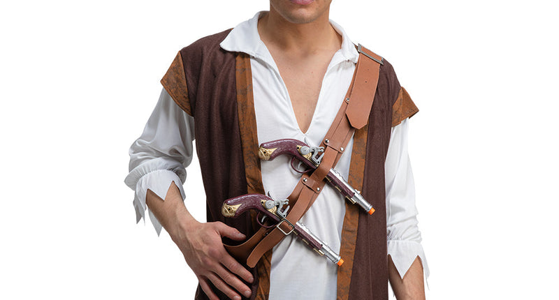Wicked Costumes Schouderholster met 2 geweren piraat