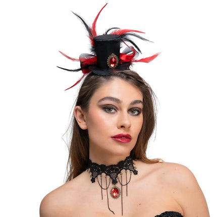 Wicked Costumes Vampier mini hoge hoed deluxe & ketting
