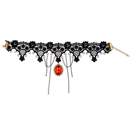 Wicked Costumes Vampier mini hoge hoed deluxe & ketting