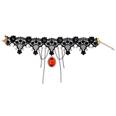 Wicked Costumes Vampier mini hoge hoed deluxe & ketting