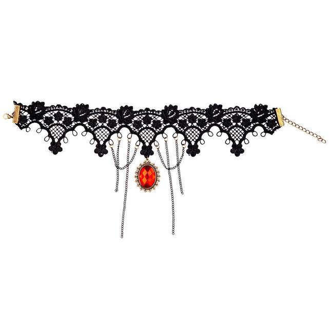 Wicked Costumes Vampier mini hoge hoed deluxe & ketting