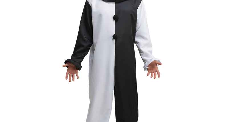 Wicked Costumes Zwart wit clownspak met masker