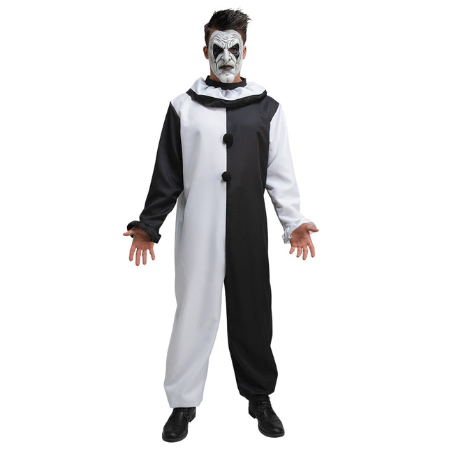 Wicked Costumes Zwart wit clownspak met masker