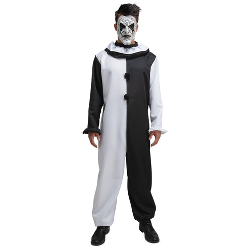 Wicked Costumes Zwart wit clownspak met masker