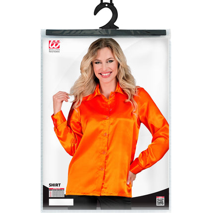 Widmann SRL 70's disco shirt satijn oranje