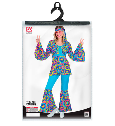 Widmann SRL 70s groovy kostuum blauw Jessica