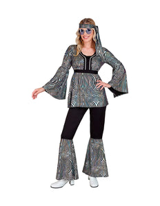 Widmann SRL 70s groovy kostuum zilver Nicole