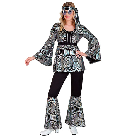 Widmann SRL 70s groovy kostuum zilver Nicole