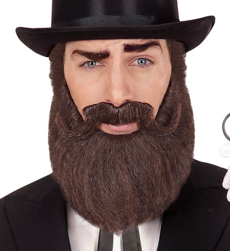 Widmann SRL Abraham baard met snor in bruin