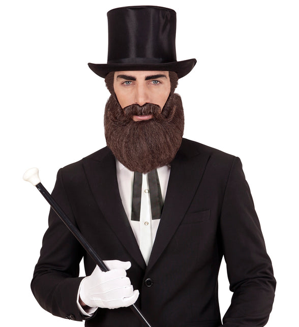 Widmann SRL Abraham baard met snor in bruin